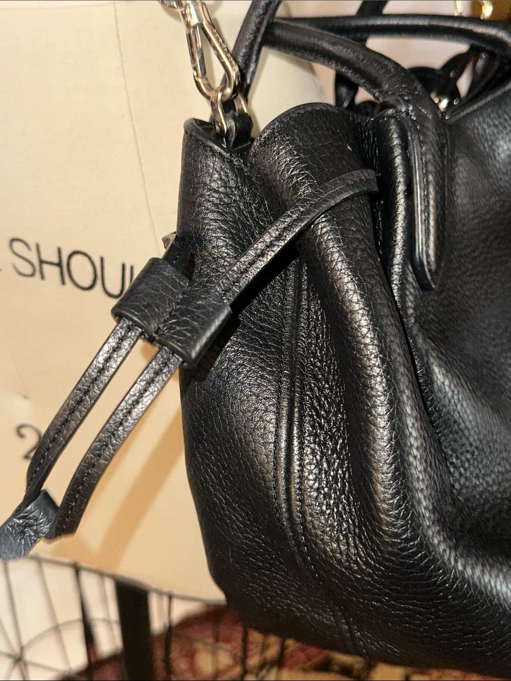 ♠️Kate Spade Dumpling Small Pebbled Leather Satchel Crossbody, Black - Picture 7 of 15